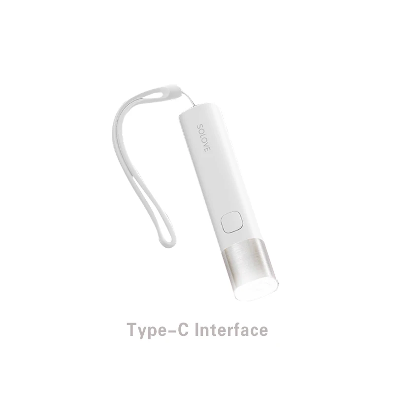 White XIAOMI MIJIA SOLOVE фонарик X3 портативный мобильный Мощный светодиодный открытый велосипедный фонарь SOS вспышка света ночник водонепроницаемый - Испускаемый цвет: White