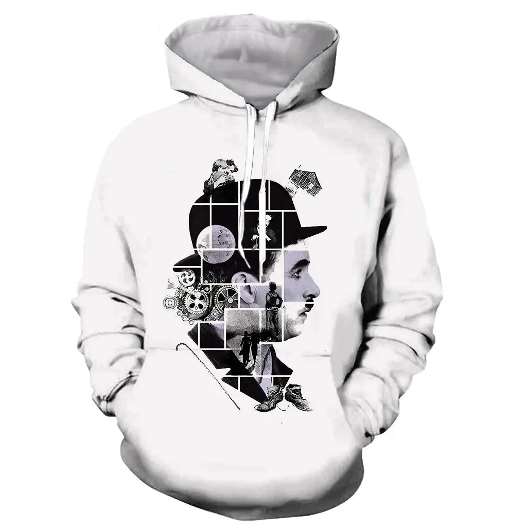 

Chaplin 3D printed men women hooded hoodie fashion graphic hoodie casual streetwear pullover hoodie