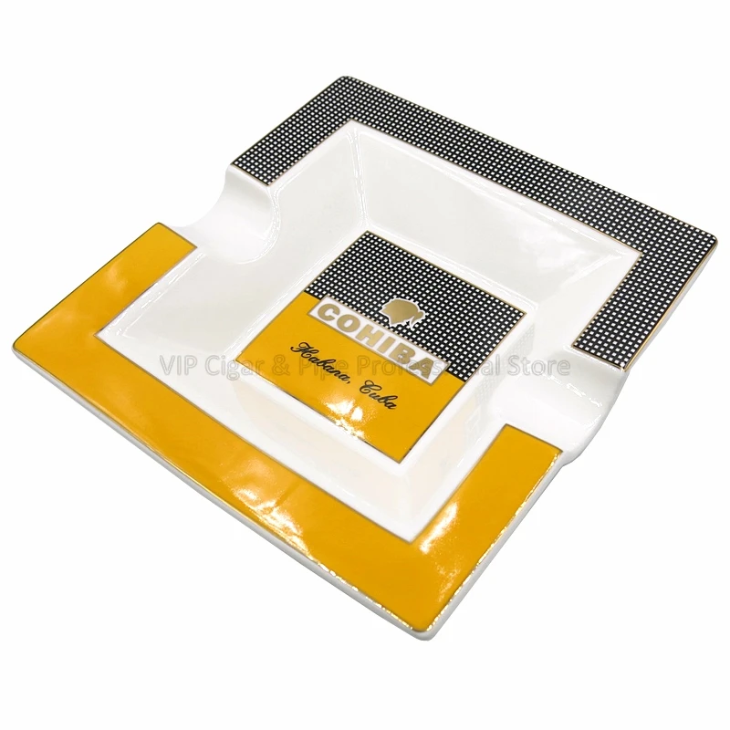 COHIBA квадратной тонкой керамической сигары пепельницы для сигарет 2 держатель 1