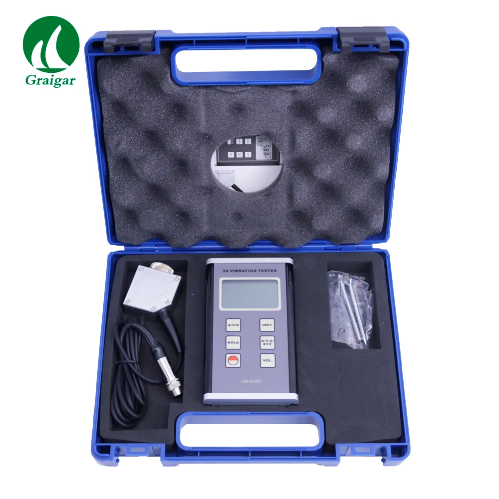 

VM-6380 3D Digital Vibration Tester VM6380 3-Axis Piezoelectric Vibrometer Used For Periodic Measurements