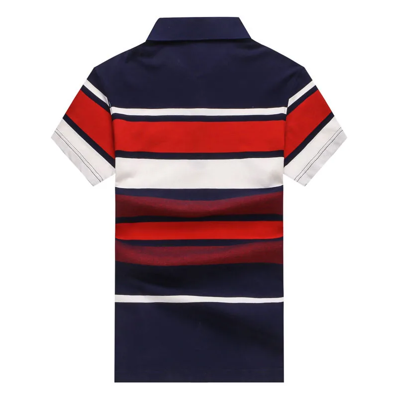 

Comfortable New 2020 Fashion Casual Male Clothes Striped Shark Brand Lapel Polo Shirts Short Sleeve Men Summer Cotton Breathable