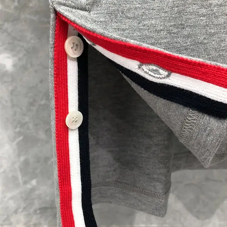 

2021 Fashion Brand T-Shirt Men Sleeves Short Casual Clothing Loose Solid Summer Oversize O-neck Cotton TB T Shirts Ins