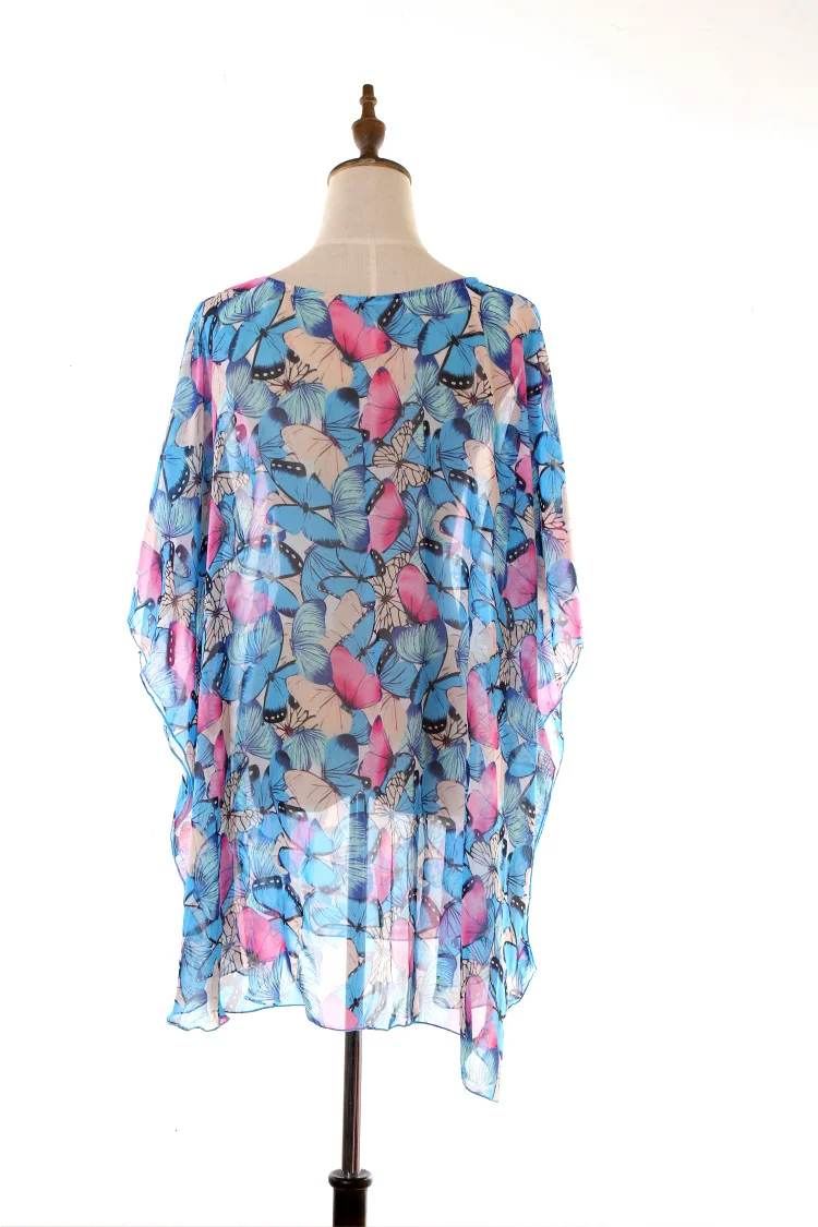 

2021 Tunic for Beach Bathing suit cover ups Chiffon Beach Dress Women Beachwear Bikini cover up Saida de Praia