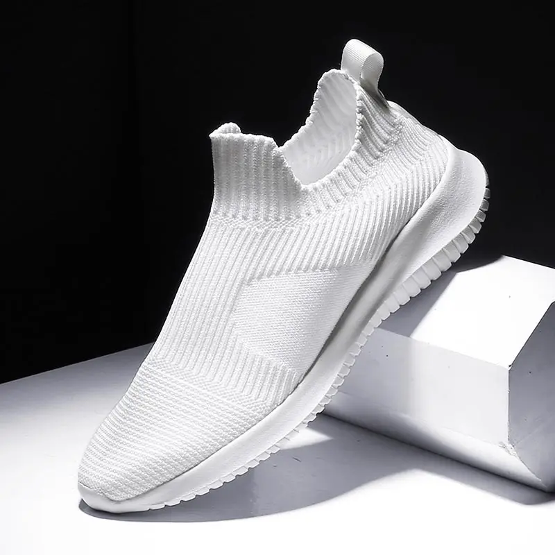 

Big Size Summer Men Running Shoes Sport Man Shoes Socks Sneakers Sports Shoes for Male Trainers Men White Athletic Fitness E-206