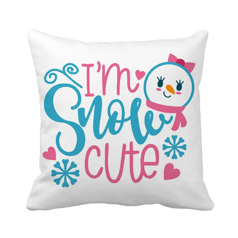Doreen Box 1 PC 45*45cm Soft Polyester Peachskin Pillow Case Christmas Snowman Baby Hat Printed Home Decorative Throw Pillows | Дом и сад