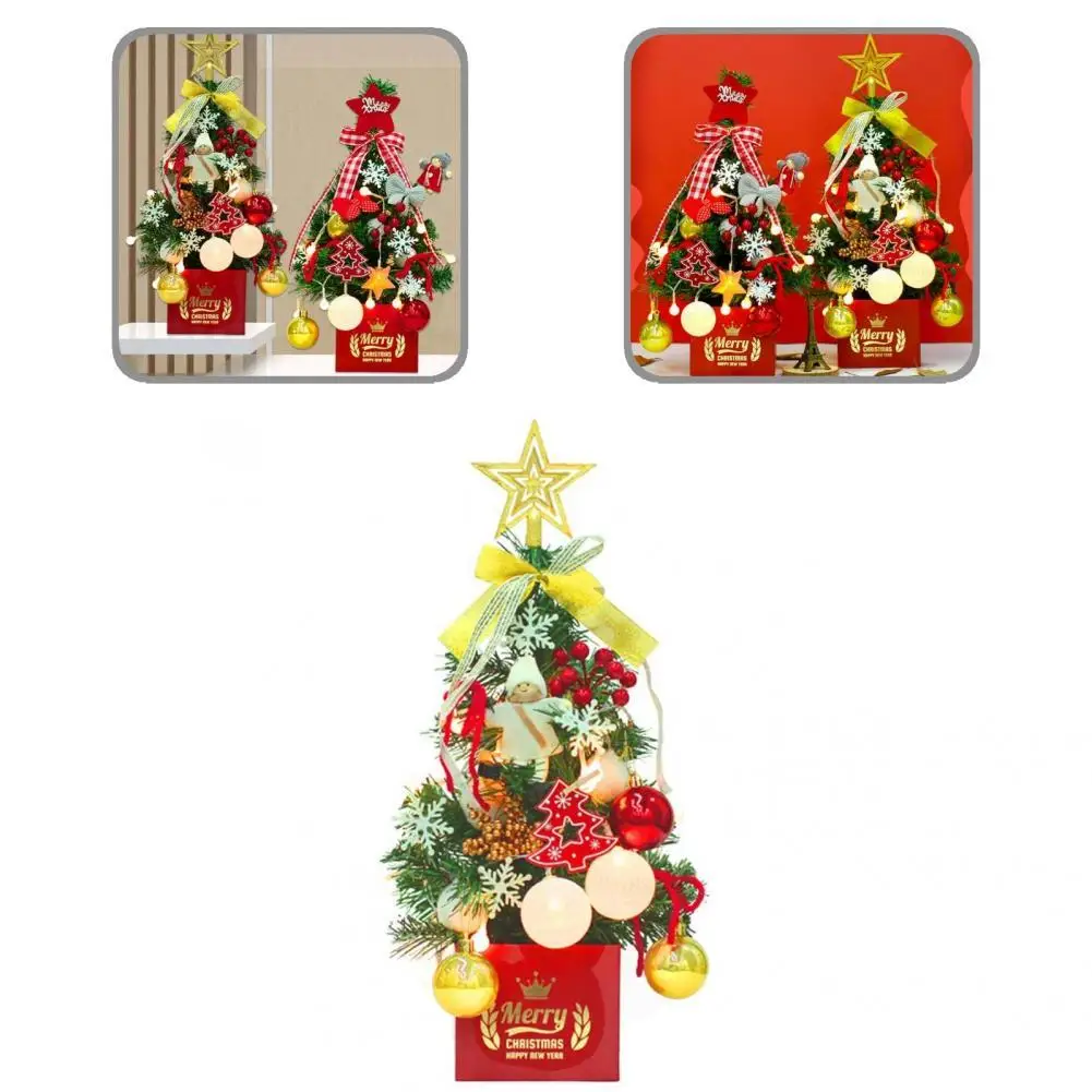 

Kids Gift Useful Desktop DIY Christmas Tree Vibrant Color Mini Xmas Tree Cognitive Ability for Family