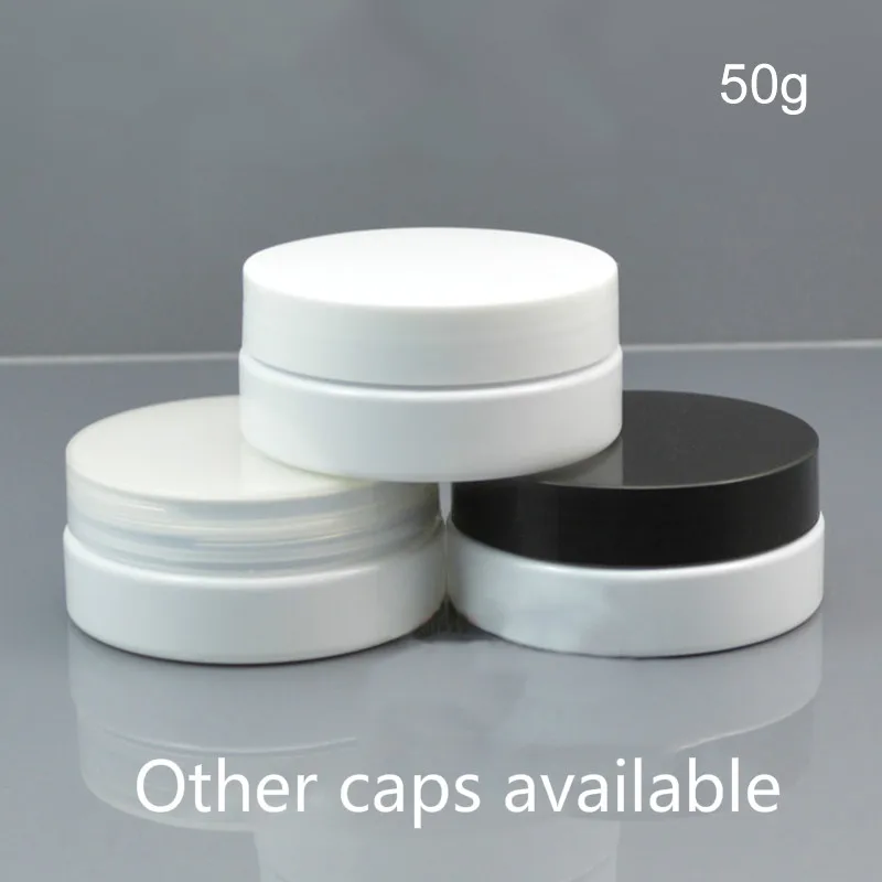

10pcs 50g White Plastic Empty Jar Refillable Cosmetic Container Makeup Cream Lotion Bottle Spice Salt Coffee Travel Storage 2oz