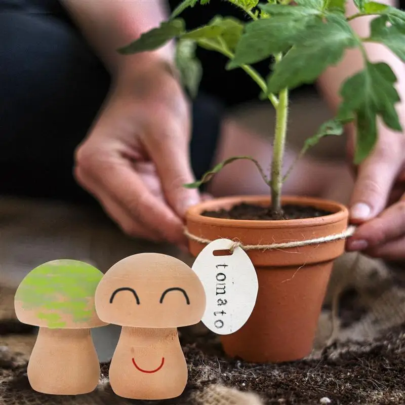 30/50/60 штук незаконченных деревянных грибных колышков для рисования ручками и украшений игрушек для детей.