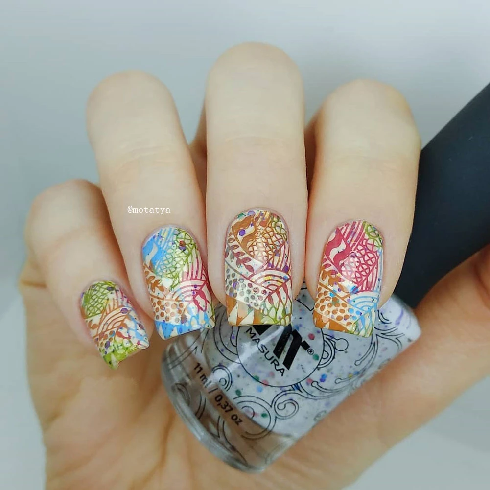 Пластина для стемпинга ногтей 6*12 см в стиле ретро с изображением цветов Листьев