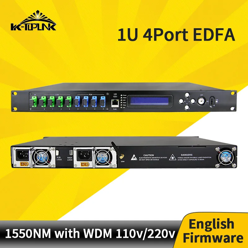 CATV EDFA Волоконно-оптический усилитель 1310/1490/1550 WDM нм 1U 4 порта * 17 дБм SC/APC SC/UPC