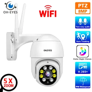 4K PTZ IP Camera Wifi Outdoor 2 Way Audio Wireless CCTV Security Camera System 8MP Color Night Vision Video Surveillance 5X Zoom