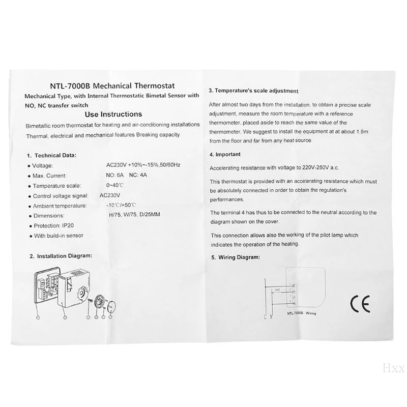 

Hiqh quality Universal Room Thermostat Energy Save Mechanical Temperature Controller w Switch