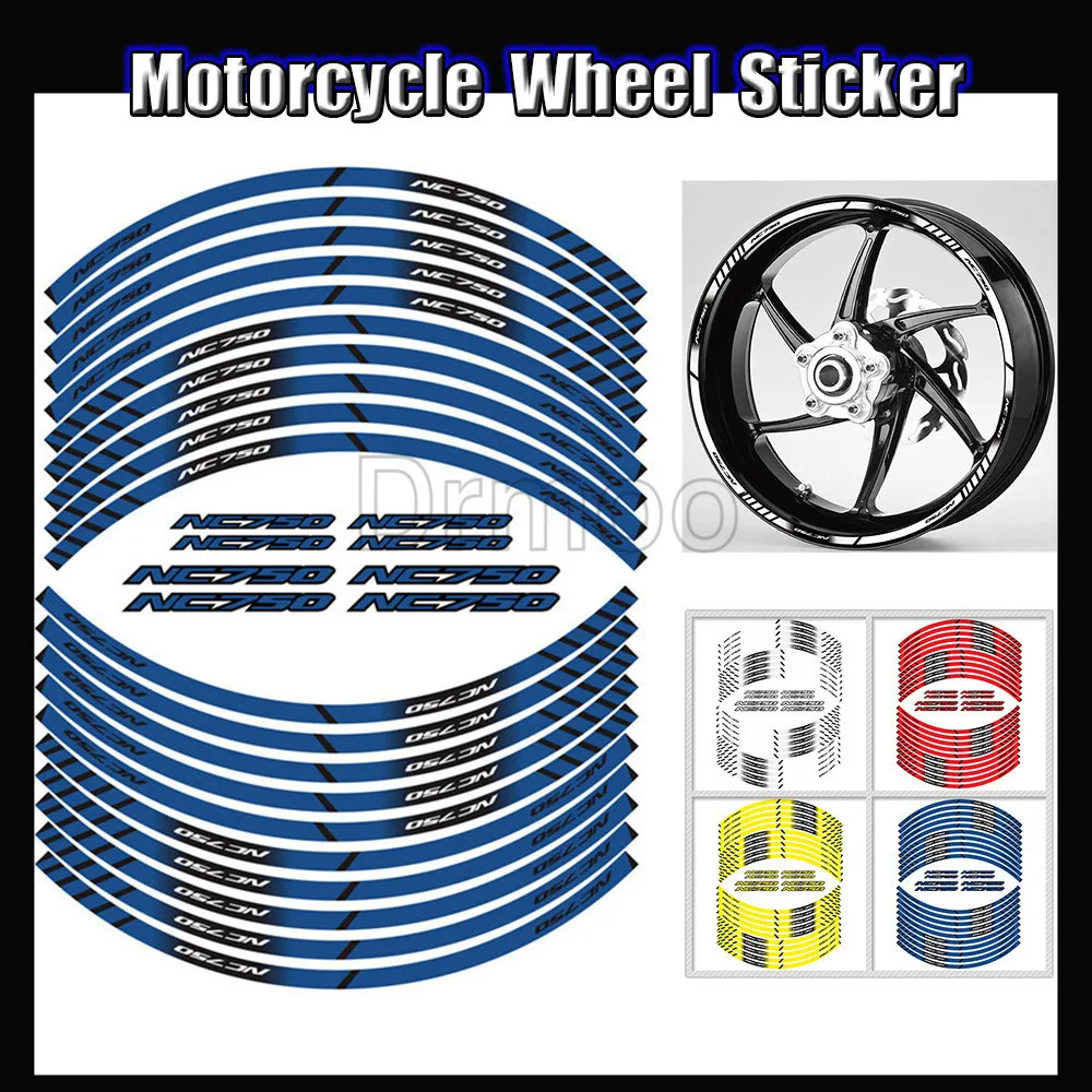 

Motorcycle Accessories Wheel 16 PCS Stickers Motocross Reflective Waterporof Decals Rim Tape Strip For Honda NC750