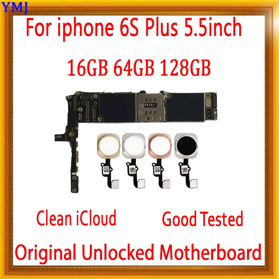 Оригинальная разблокированная материнская плата для iphone 6s plus без сенсорного ID/с сенсорным ID, для iphone 6s plus логическая плата 16 Гб/64 Гб/128 ГБ