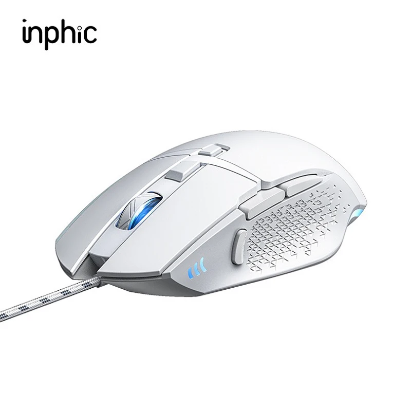 

inphic W28 Wired Gaming Mouse 8 keys 4800DPI Adjustable Four-color Glowing Light Home Office Mouse for PC Notebook 1.5m cable