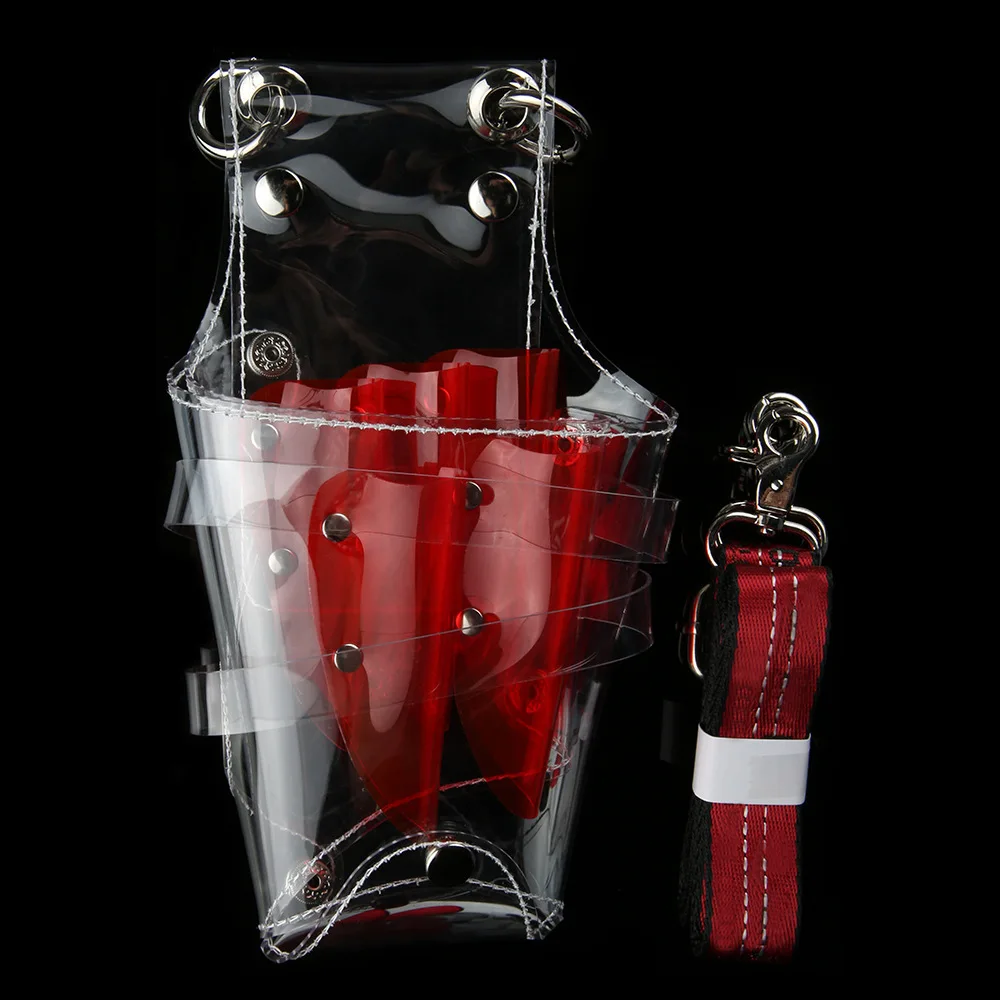 

Barber Shop Scissors Tool Storage Multi-Color Transparent Plastic Waist Bag Haircut