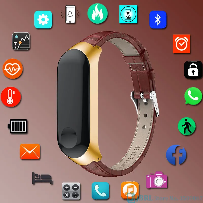Оригинальные кожаные Смарт часы для мужчин и женщин смарт Android IOS Электроника