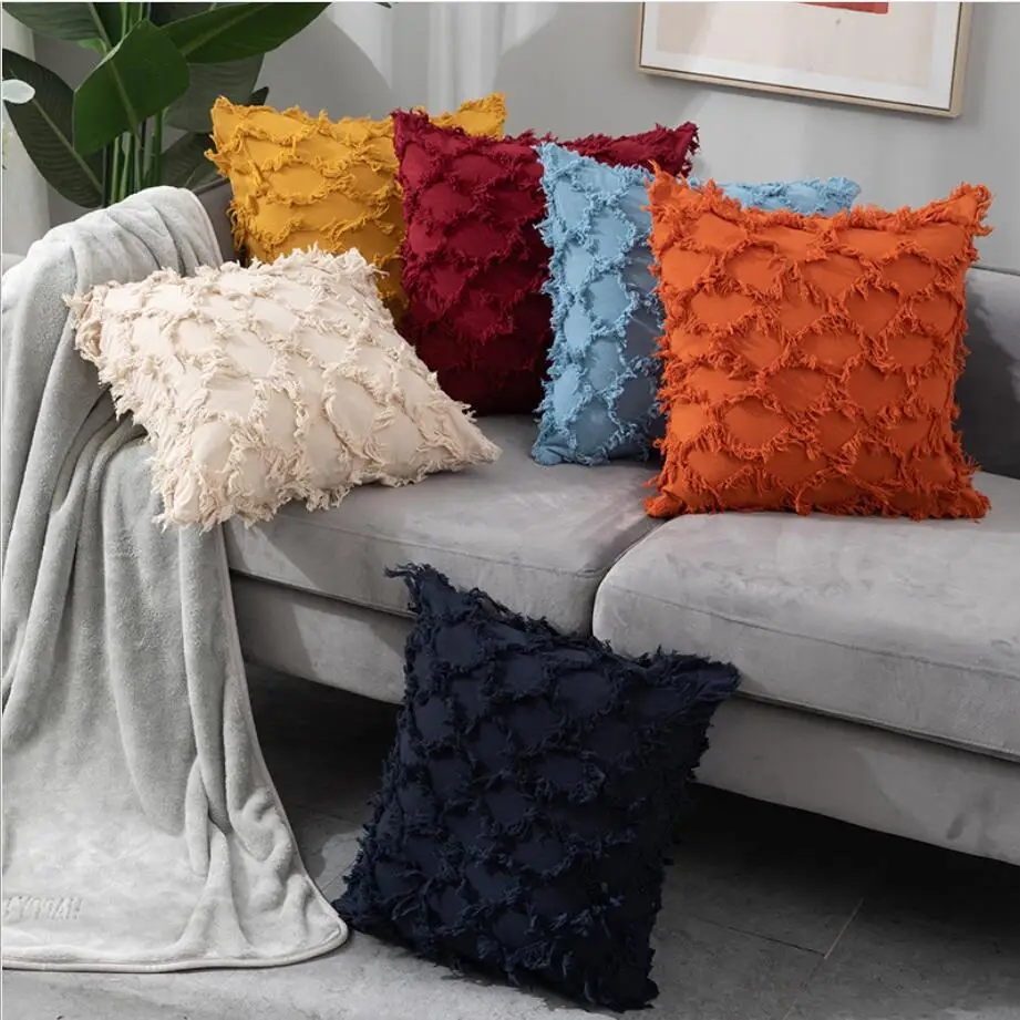 

2 Packs Decorative Pillows Bedding Burnt Orange Throw Pillow Covers for Sofa Couch Bedroom Family Room 18 x 18 Inches Cotton