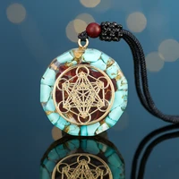 orgone pendant necklace metatron cube orgonite energy pendant 7 chakras reiki healing emf protection crystal necklace