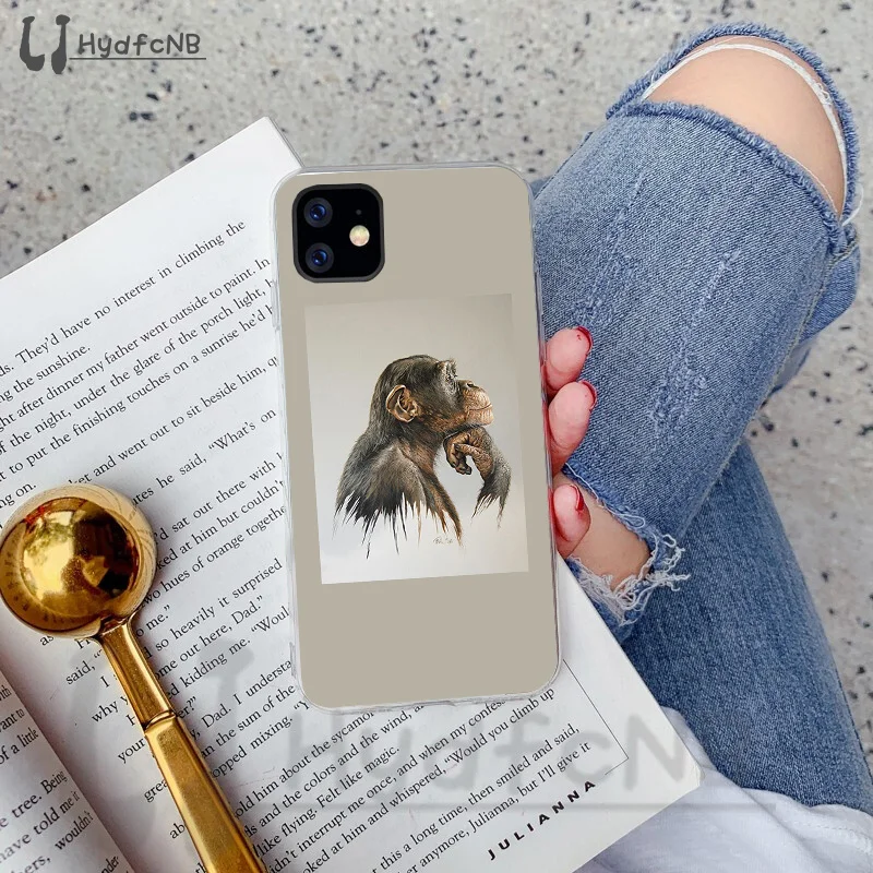 LJHYDFCNB Обезьяна горилла Ape Детский рисунок качество силиконовый чехол для