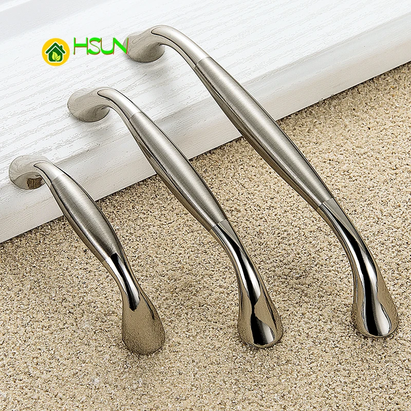 Ручка для мебели металлическая серебристая хромированная ручка кухонного шкафа