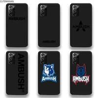 japan brand ambushs phone case for samsung galaxy note20 ultra 7 8 9 10 plus lite m51 m21 m31s j8 2018 prime