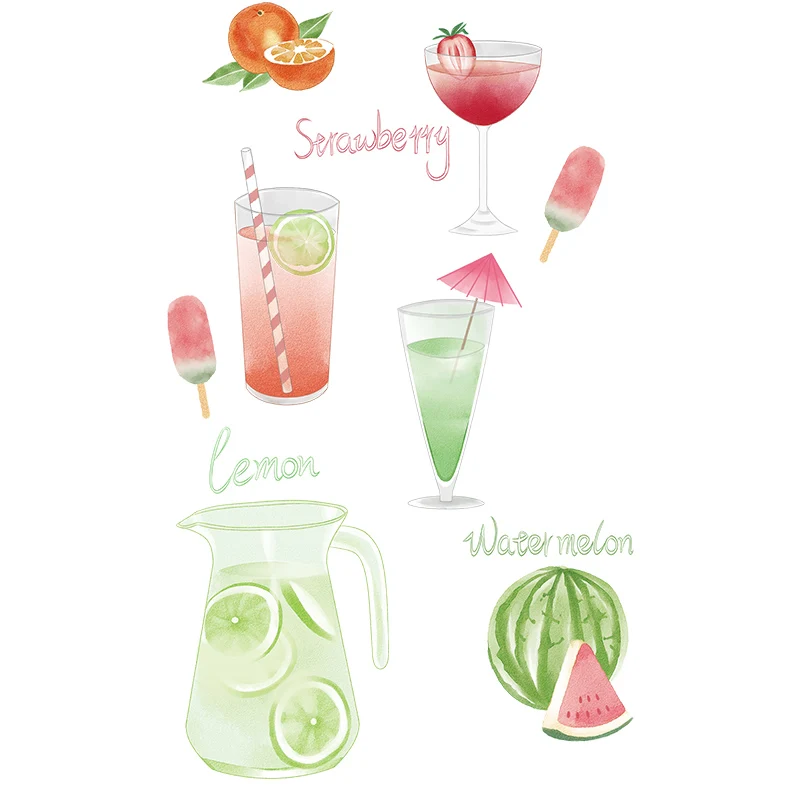 

Cartoon Creative Fruits Wall Stickers Home Decor Glass Window Door Paste Kitchen Cabinet Decor Fridge Art Stickers Self-adhesive