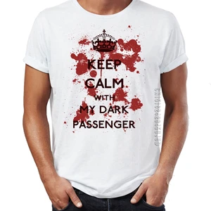 Мужская футболка с надписью Keep Calm with My Dark с пассажиром Декстером, великолепные художественные футболки, мужские Графические Топы И Футболки с круглым вырезом, Camiseta