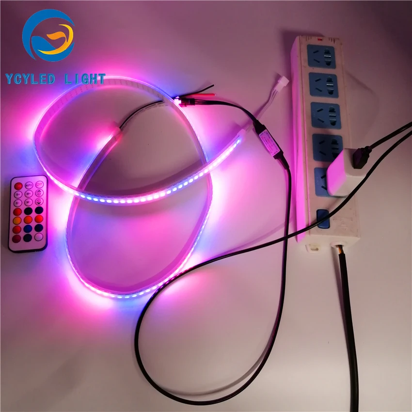 1 м 5 в usb ws2812b 144 светодиодов цифровой программируемый адресуемый 5050smd rgb Светодиодные полосы света ws2812 Светодиодная лента с радиочастотным пультом дистанционного управления