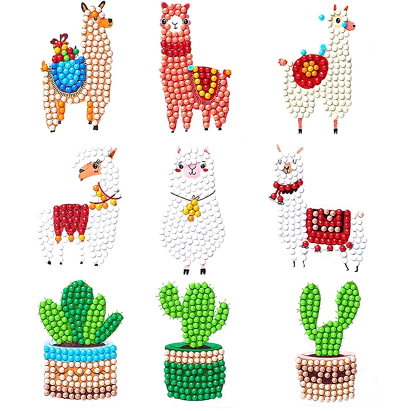 

Children's diamond painting sticker kit, mobile phone suitcase wall sticker digital kit DIY 5D colorful animal diamond art stick