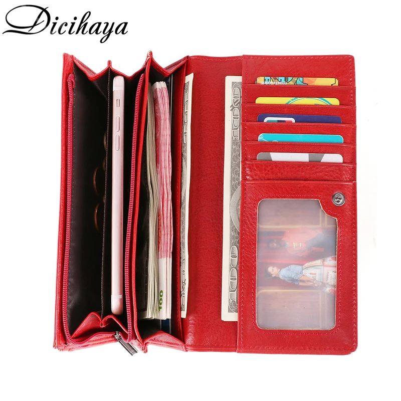 DICIHAYA, натуральная кожа, женский клатч, кошелек, Женский кошелек, портмоне, зажим для телефона, сумка, держатель для карт, удобный держатель для паспорта