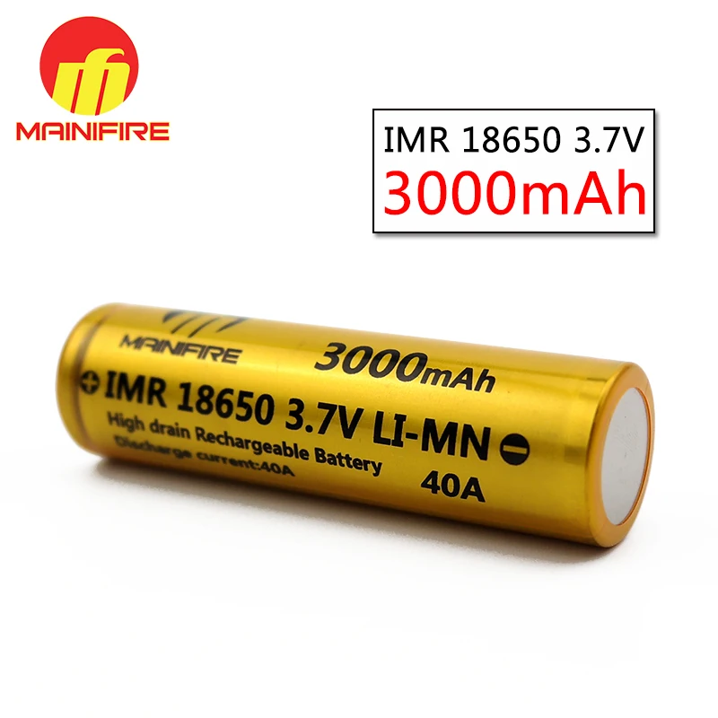 1 шт. Minifire 18650 3000 мАч батарея 3 7 в литий ионная аккумуляторная Высокая разрядка 40А
