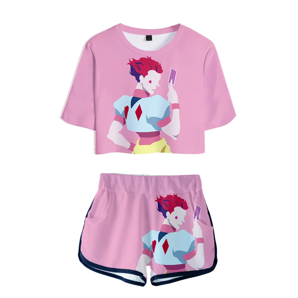 Japan Anime Hunter X 3D Print Tracksuit Women Two Piece Set Top and Shorts Outfits Killua Zoldyck HIsoka Cosplay Costumes | Женская