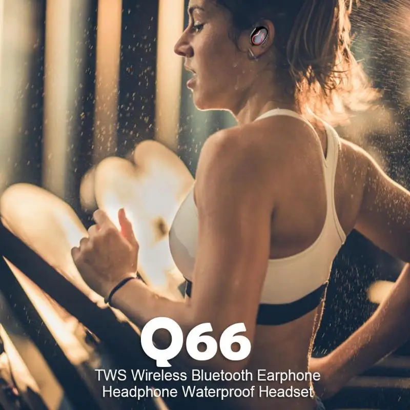 

Q66 TWS Bluetooth Earphones Mini Wireless Earbuds Sport Headset with Mic Support mobile phone charging forxaiomihuawei