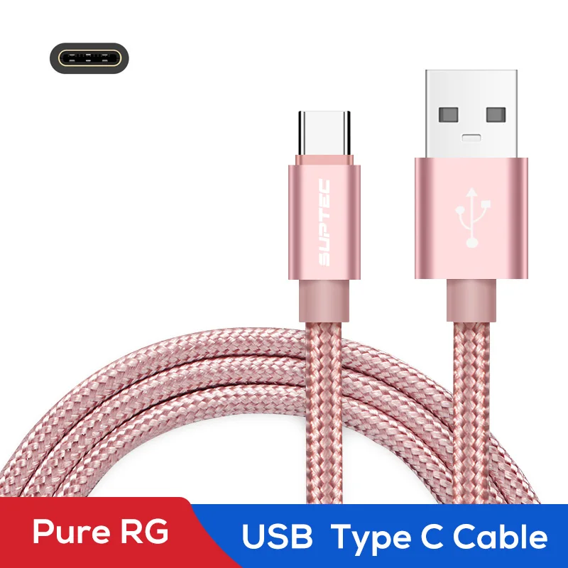 SUPTEC usb type-C кабель 3A Быстрая зарядка кабель для передачи данных Быстрая зарядка 3,0 type-C кабель для зарядки телефона для samsung S9 S8 huawei Xiaomi - Цвет: Pure RG
