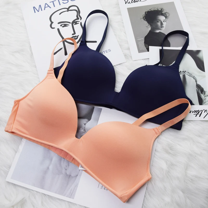 orangeblue Женские бюстгальтеры без косточек Brassiere, сексуальные, бесшовные, с глубоким вырезом и удобной посадкой - Цвет: orangeblue
