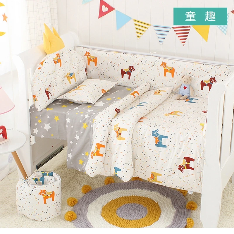 

Nordic Infant Baby Bed Bumper Cotton Crib Protector Cot Side Bumpers Baby Crib Kit For Children Under One Year Kids Bedding