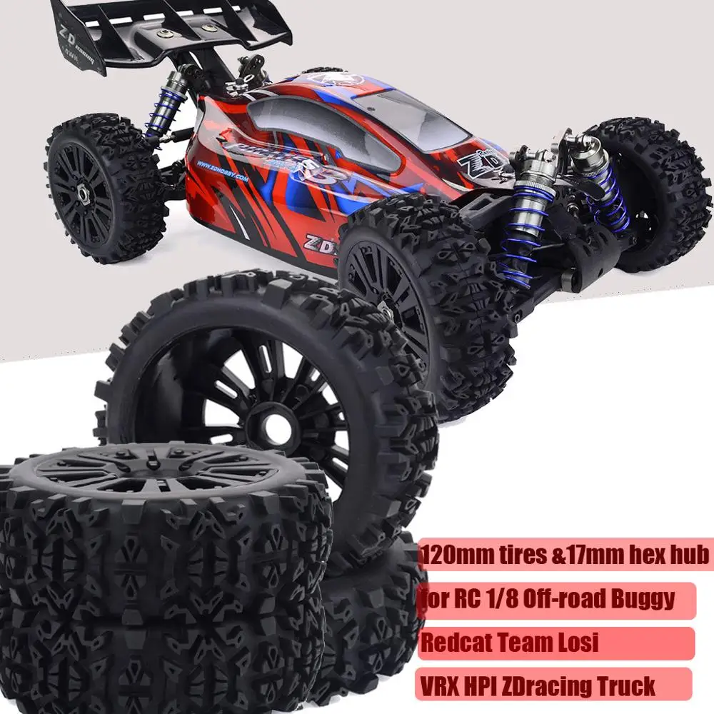 2шт/4 шт RC автомобиль 1:8 внедорожный Багги 120 мм шины и 17 Шестигранная Ступица