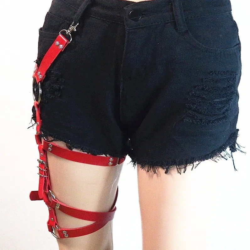 WKOUD EAM пирсинг в стиле панк подвязки цепочка для ног кожа женское украшение тело