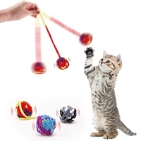 cat ball toys fun colorful yarn balls with rattle for cats interactive chasing chewing kitten toys handmade craft pet supplies