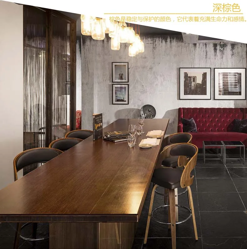 Скандинавский барный стул из массива дерева спинка высокий кассовый аппарат