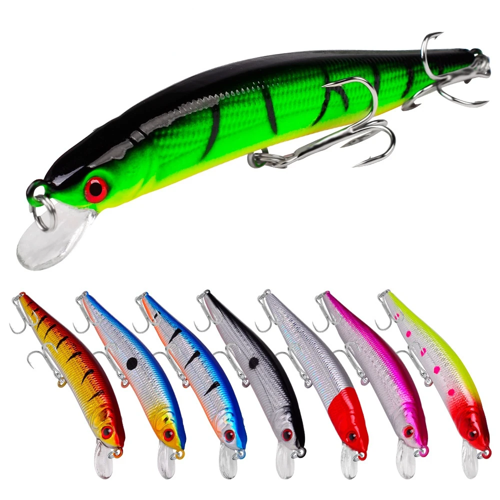 

3D Lifelike Eyes Minnow Fishing Bait 10cm 8.5g Double Hook Swimbait Floating Wobblers Popper Fishing Lure Pesca