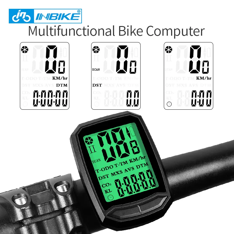 INBIKE водонепроницаемый велосипедный компьютер цифровой велосипедный спидометр велокомпьютер одометр с подсветкой велосипедный секундомер IC528
