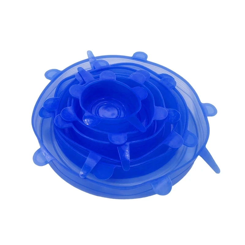

6pcs Silicone Stretch Lids Universal Lid Silicone Bowl Pot Lid Silicone Cover Pan Cooking Food Fresh Cover Microwave Cover