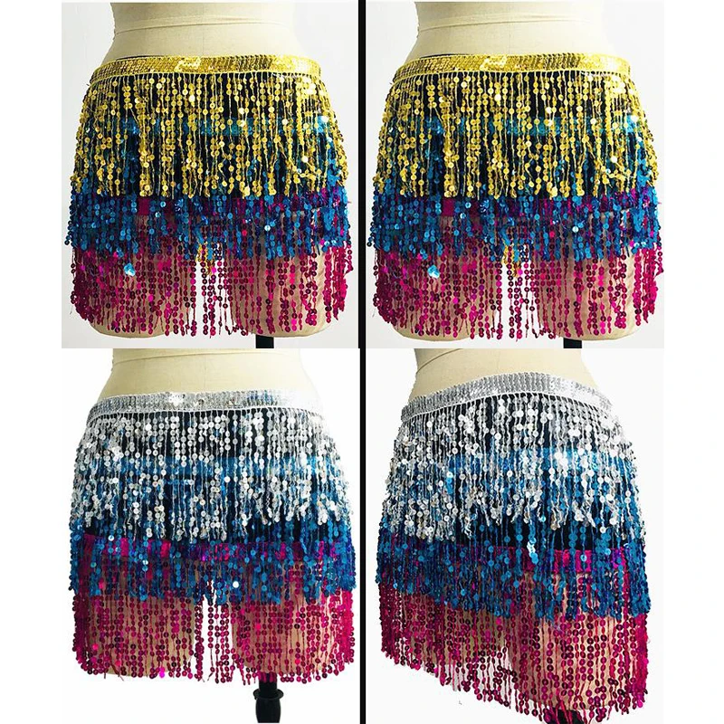 Женская Блестящая мини-юбка с бахромой и блестками регулируемыми бретельками