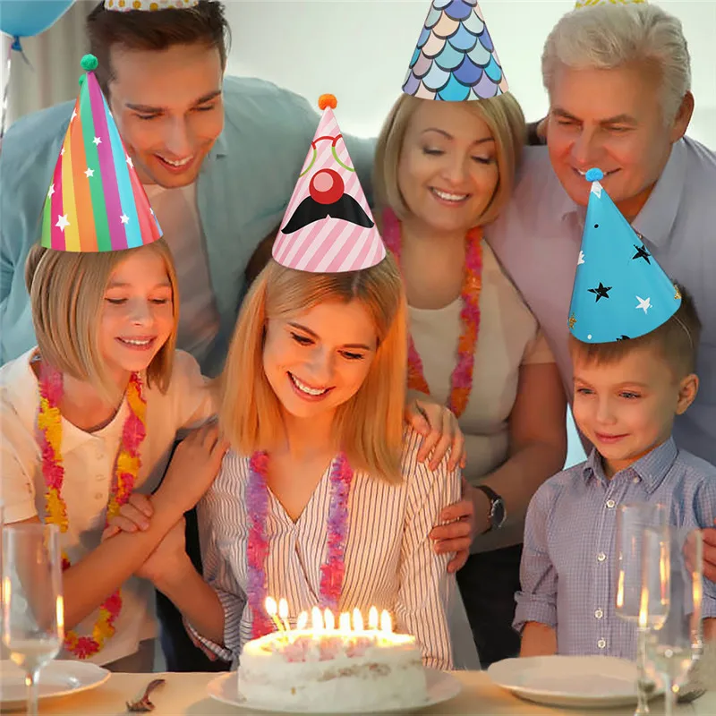 8 шт бумажная короны для празднования дня рождения шляпа взрослых и детей