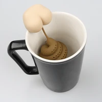 practical silicone tea infuser creative poop shaped funny herbal reusable tea coffee filter diffuser strainer tea accessories