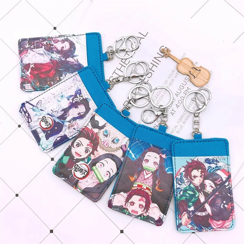 

Anime Demon Slayer: Kimetsu No Yaiba Tanjirou Nezuko Acrylic Cards Holder Bus Pass Business Card Case Cover Keychain Bag Pendant