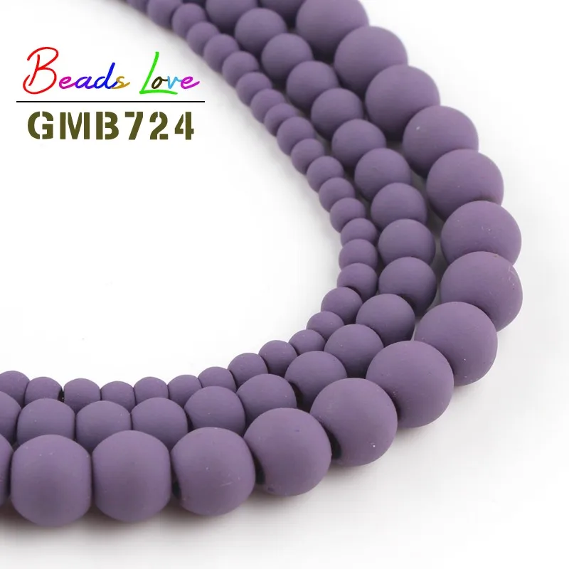 Круглые бусины из темно-фиолетового каучукового гематита 4 6 8 мм для изготовления