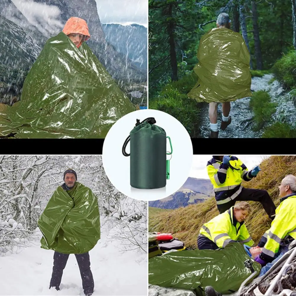 Аварийный термоспальный мешок портативный для сна на природе водонепроницаемое